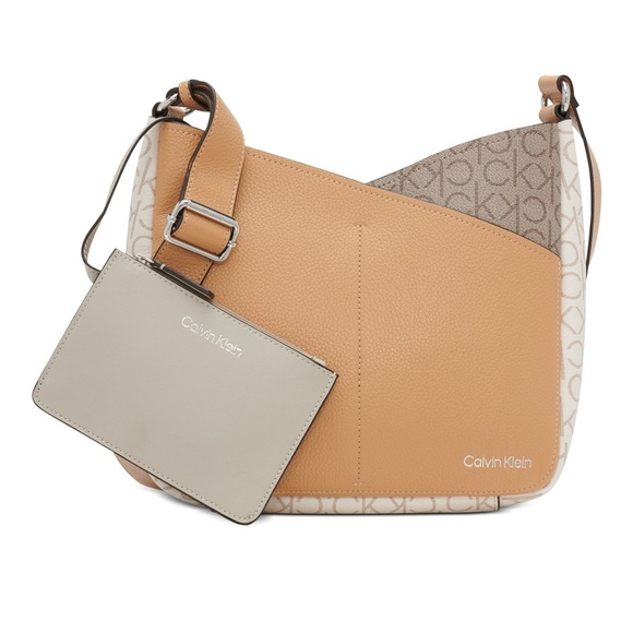 Calvin Klein Handbags - Calvin Klein Tan and Gray Crossbody Bag with Pouch